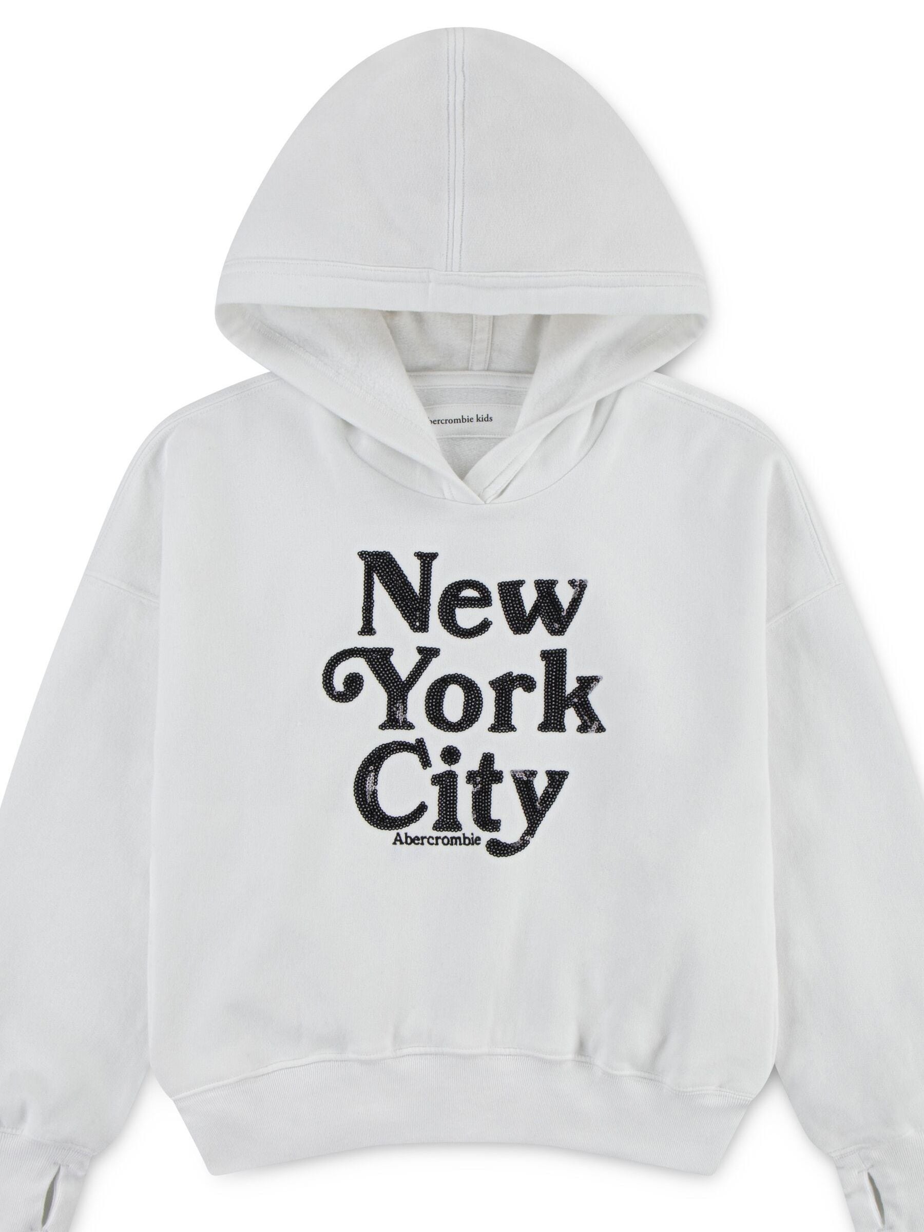 Buy Abercrombie & Fitch White Ballet New York City Popover Hoodie
