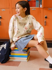 Abercrombie & Fitch Yellow Floral Crew Neck Jumper - Image 2 of 8