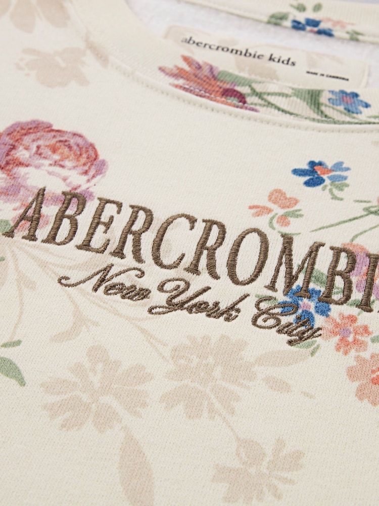 Abercrombie & Fitch Yellow Floral Crew Neck Jumper - Image 8 of 8