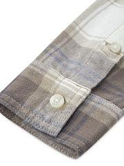 Abercrombie & Fitch Natural Flannel Long Sleeve Shirt - Image 6 of 7
