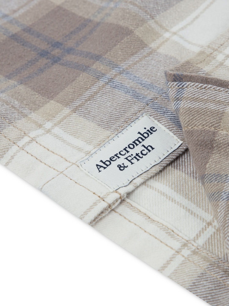 Abercrombie & Fitch Natural Flannel Long Sleeve Shirt - Image 7 of 7