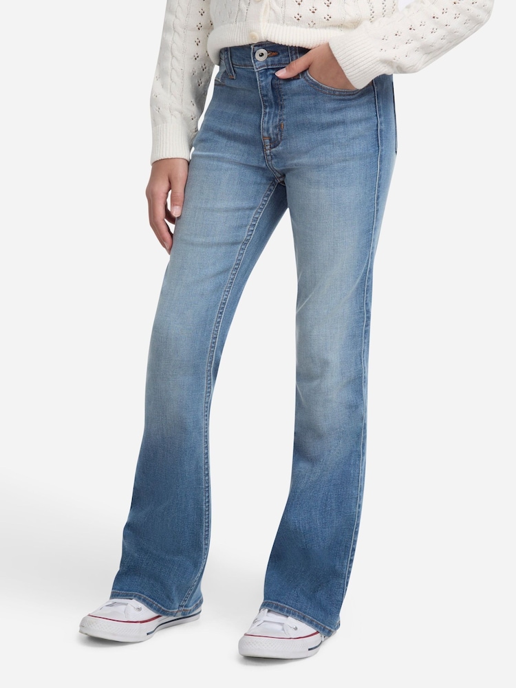 Abercrombie & Fitch Blue High Rise Flare Jeans - Image 1 of 7 Abercrombie & Fitch Blue High Rise Flare Jeans - Image 1 of 7