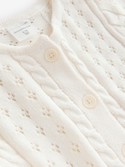 Abercrombie & Fitch Cream Cropped Cable Cardigan - Image 7 of 8