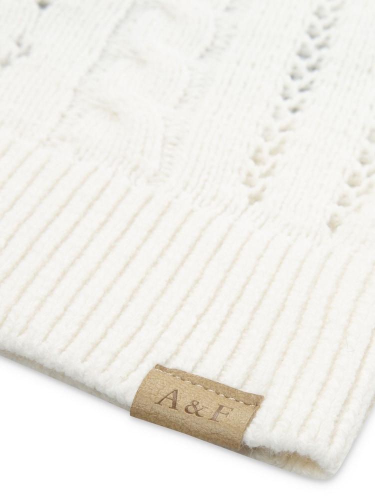 Abercrombie & Fitch Cream Cropped Cable Cardigan - Image 8 of 8