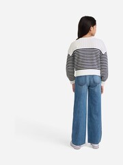 Abercrombie & Fitch Striped Slash Neck White Jumper - Slika 2 iz 6