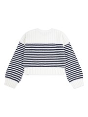 Abercrombie & Fitch Striped Slash Neck White Jumper - Slika 5 iz 6