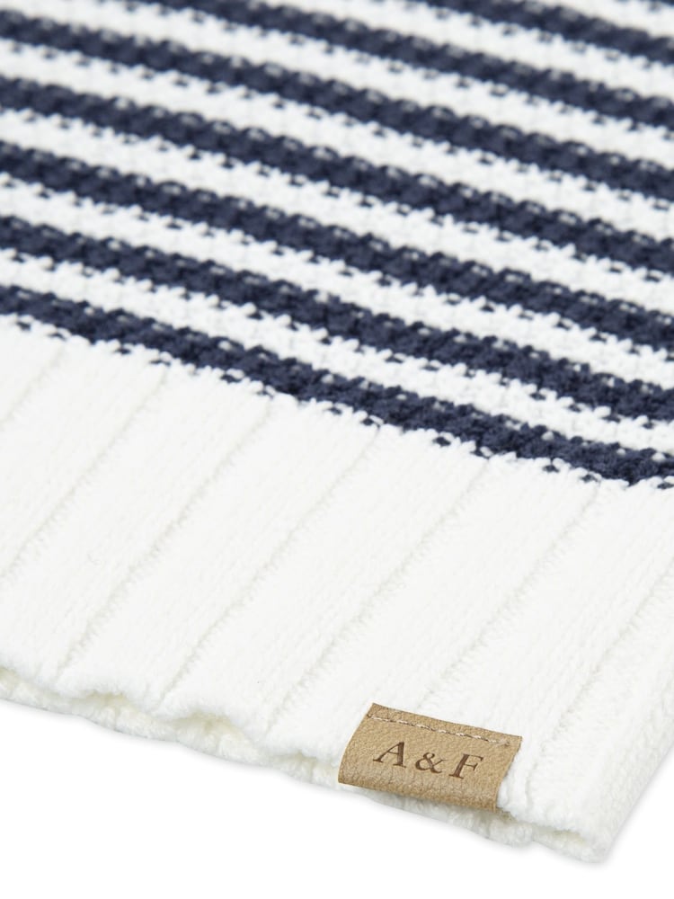 Abercrombie & Fitch Striped Slash Neck White Jumper - Slika 6 iz 6