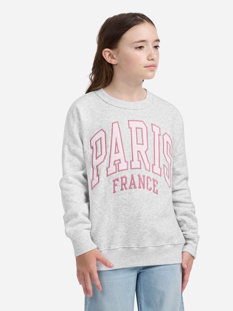Abercrombie & Fitch Paris Grey Crew Neck Sweatshirt - Image 1 of 11