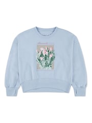 Abercrombie & Fitch Blue Graphic Crew Neck Jumper - Image 1 of 4