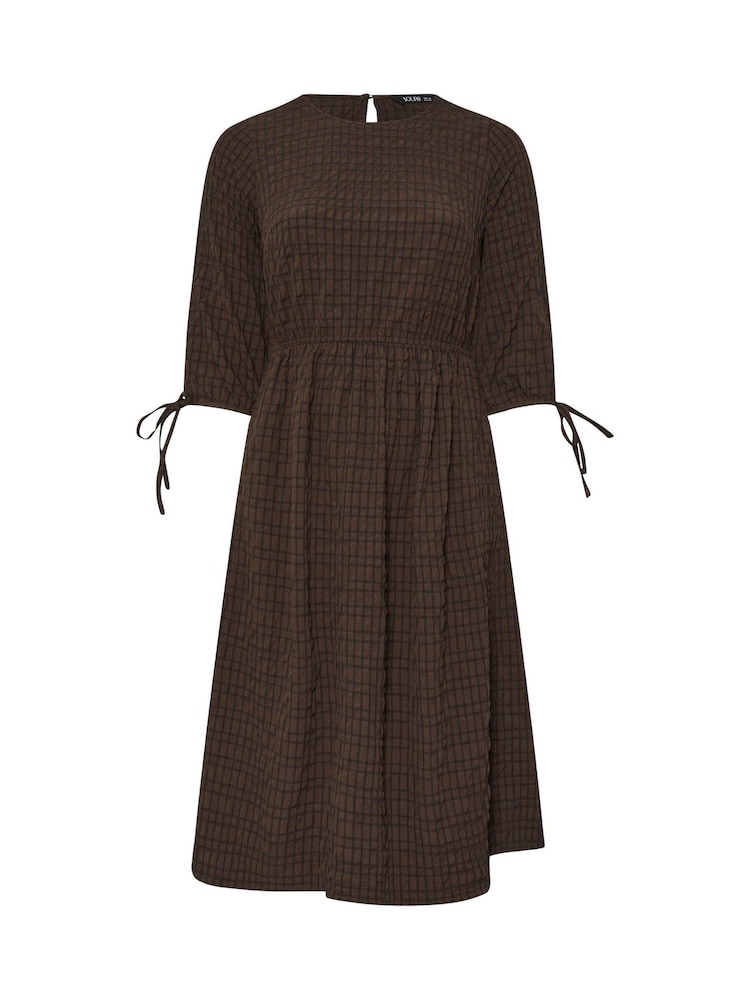 Castanho - Yours Curve 3/4 Tie Sleeve Midaxi Dress - Imagem 5 de 5