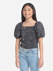 Negro - Abercrombie & Fitch Puff Sleeve Top - Imagen 1 de 6