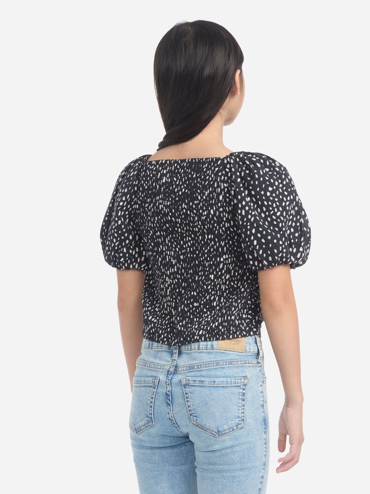Negro - Abercrombie & Fitch Puff Sleeve Top - Imagen 2 de 6