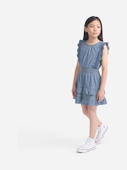 Abercrombie & Fitch Blue Smocked Waist Tiered Dress - Image 2 of 11