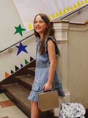 Abercrombie & Fitch Blue Smocked Waist Tiered Dress - Image 3 of 11