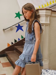 Abercrombie & Fitch Blue Smocked Waist Tiered Dress - Image 7 of 11