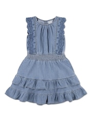 Abercrombie & Fitch Blue Smocked Waist Tiered Dress - Image 9 of 11