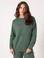 Verde - Moletom longo e alto Sally com gola redonda - Imagem 1 de 5
