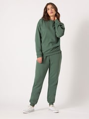 Verde - Moletom longo e alto Sally com gola redonda - Imagem 2 de 5