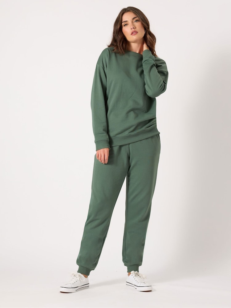 Verde - Moletom longo e alto Sally com gola redonda - Imagem 2 de 5