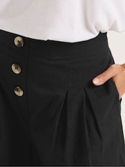 PixieGirl Petite Black Petite Button Front Palazzo Trousers - Image 3 of 5