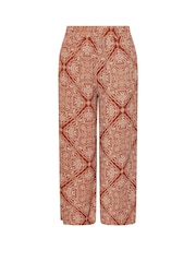 Yours Curve Brown Wide Fit Crinkle Wide Leg Trousers - Image 5 of 5