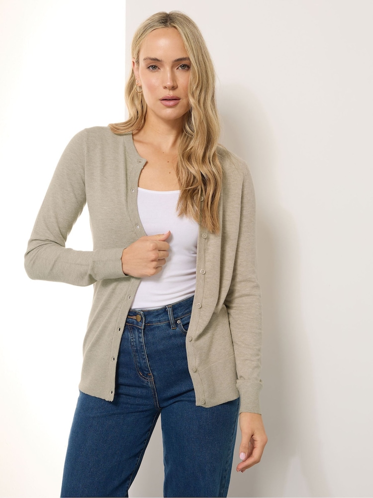 Long Tall Sally Natural Crew Neck Cardigan - Image 1 of 6
