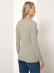 Long Tall Sally Natural Crew Neck Cardigan - Image 4 of 6