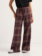 PixieGirl Petite Red Check Wide Leg Pull On Trousers - Image 2 of 5