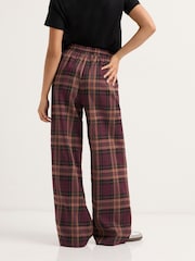PixieGirl Petite Red Check Wide Leg Pull On Trousers - Image 3 of 5
