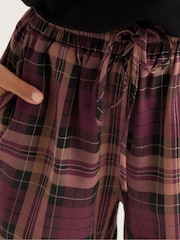 PixieGirl Petite Red Check Wide Leg Pull On Trousers - Image 4 of 5