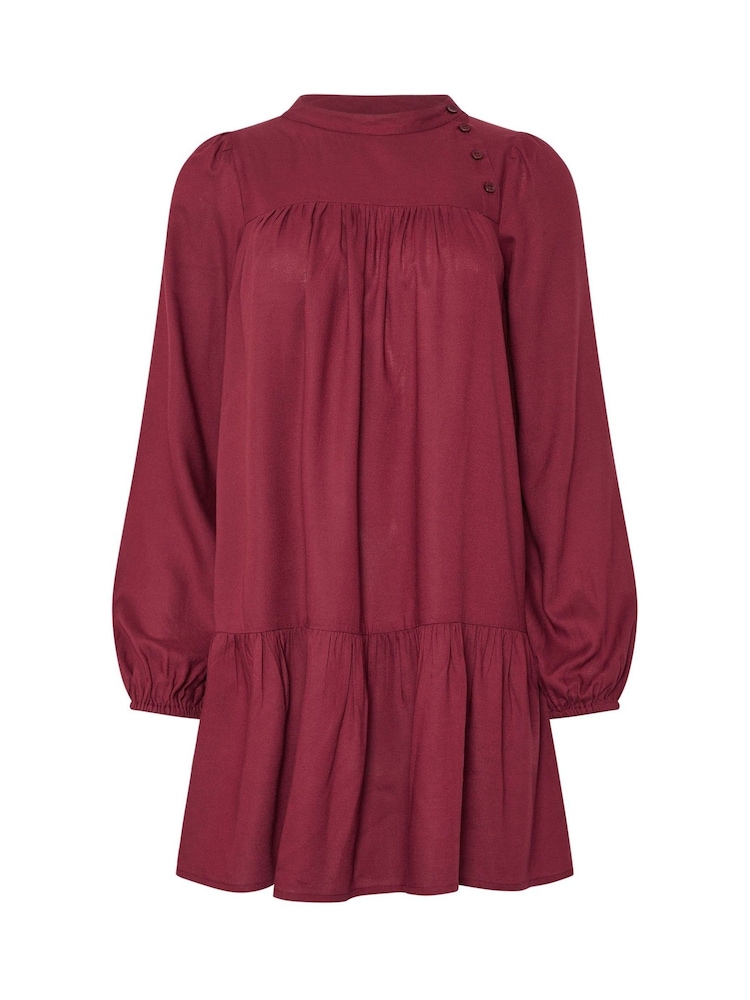 PixieGirl Petite Red Button Neck Long Sleeve Dress - Image 5 of 5 PixieGirl Petite Red Button Neck Long Sleeve Dress - Image 5 of 5