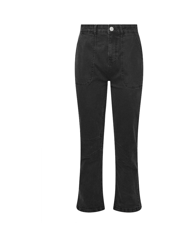 Yours Curve Black Barrel Jogger Jeans - Image 5 of 5