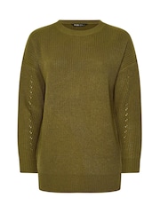 Yours Curve Green Drop Shoulder Jumper - Image 4 of 5