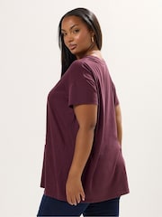Yours Curve Purple Dreams Placement T-Shirt - Image 5 of 6