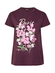 Yours Curve Purple Dreams Placement T-Shirt - Image 6 of 6