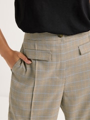 PixieGirl Petite Brown Check Pocket Front Wide Leg Trousers - Image 5 of 6