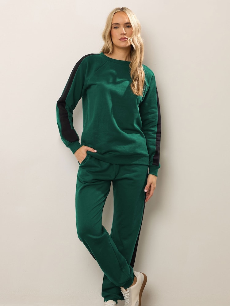 Long Tall Sally Green Colour Block Sweatshirt - Image 2 of 5 Long Tall Sally Green Colour Block Sweatshirt - Image 2 of 5