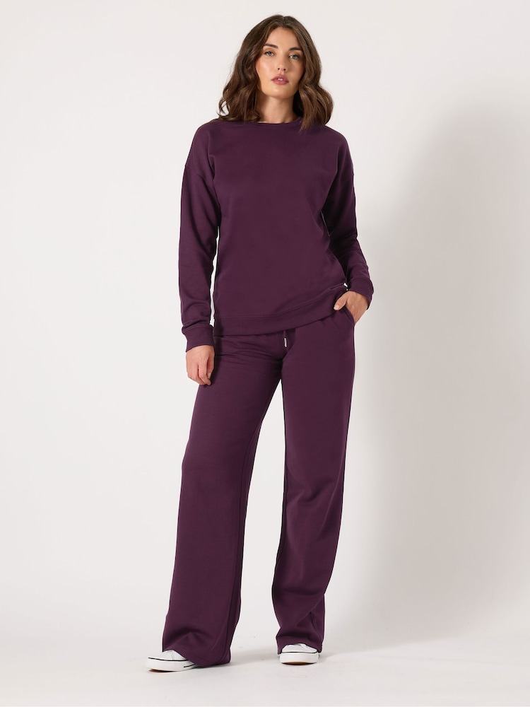 Long Tall Sally Purple Crew Neck Sweatshirt - Image 2 of 5 Long Tall Sally Purple Crew Neck Sweatshirt - Image 2 of 5