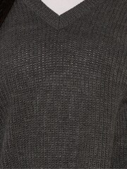 Yours Curve Grey Drop Shoulder Jumper - Image 5 of 5
