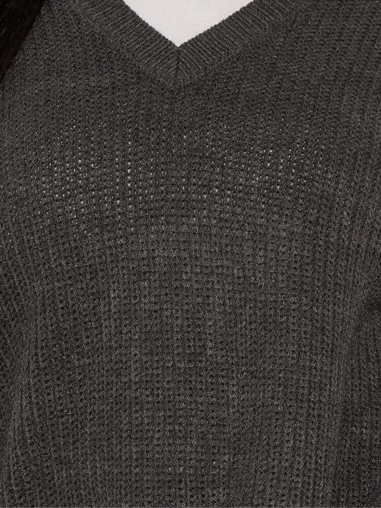 Yours Curve Grey Drop Shoulder Jumper - Image 5 of 5