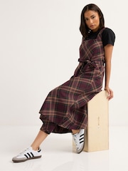 PixieGirl Petite Purple Check Belt Pinafore Dress - Image 2 of 5