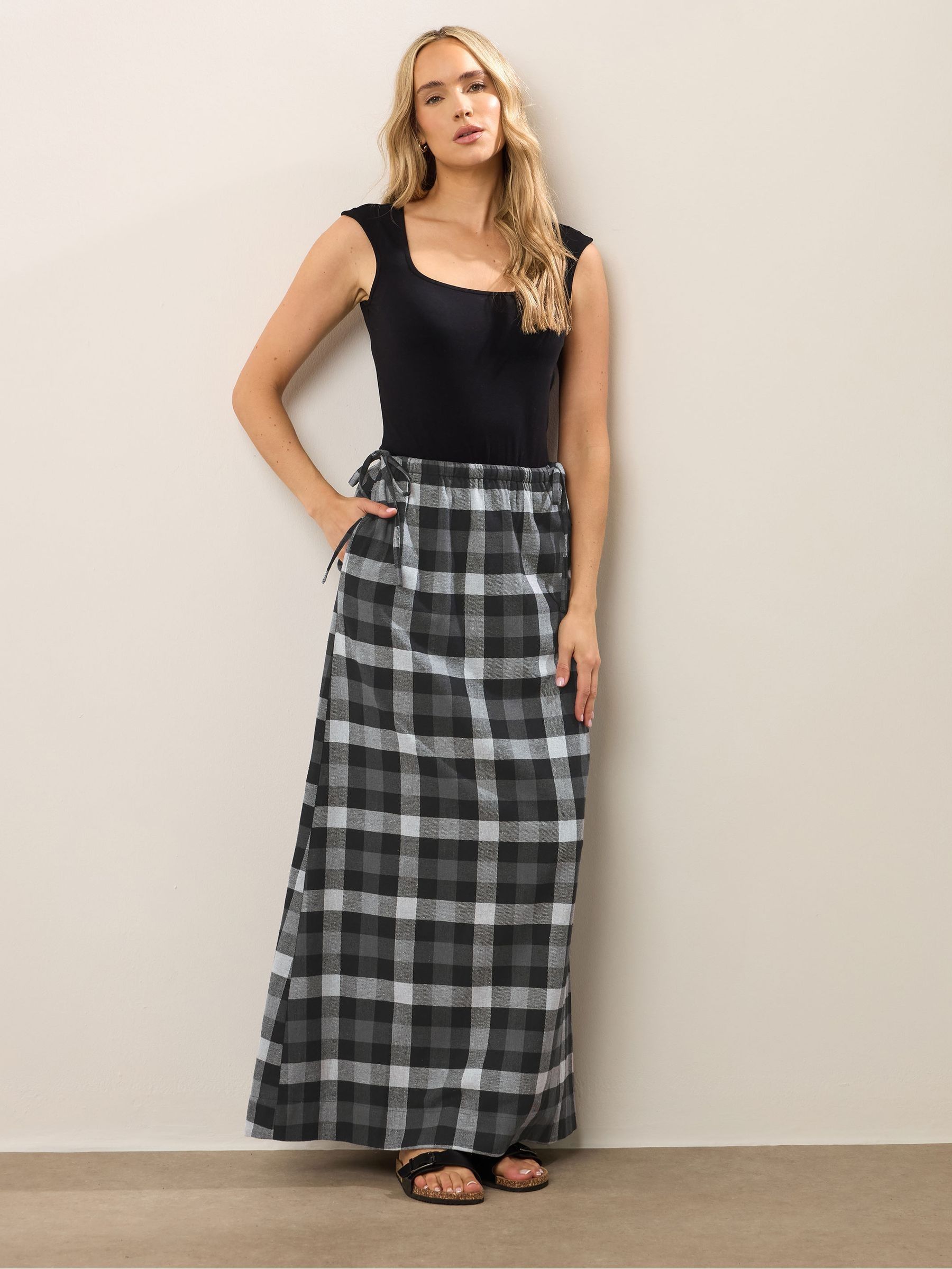 Buy Long Tall Sally Black Check Maxi A line Skirt from the Next UK ...