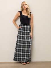 Long Tall Sally Black Check Maxi A line Skirt - Image 3 of 5