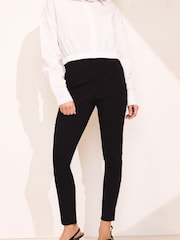 PixieGirl Petite Black Skinny Fit Stretch Bengaline Trousers - Image 2 of 6