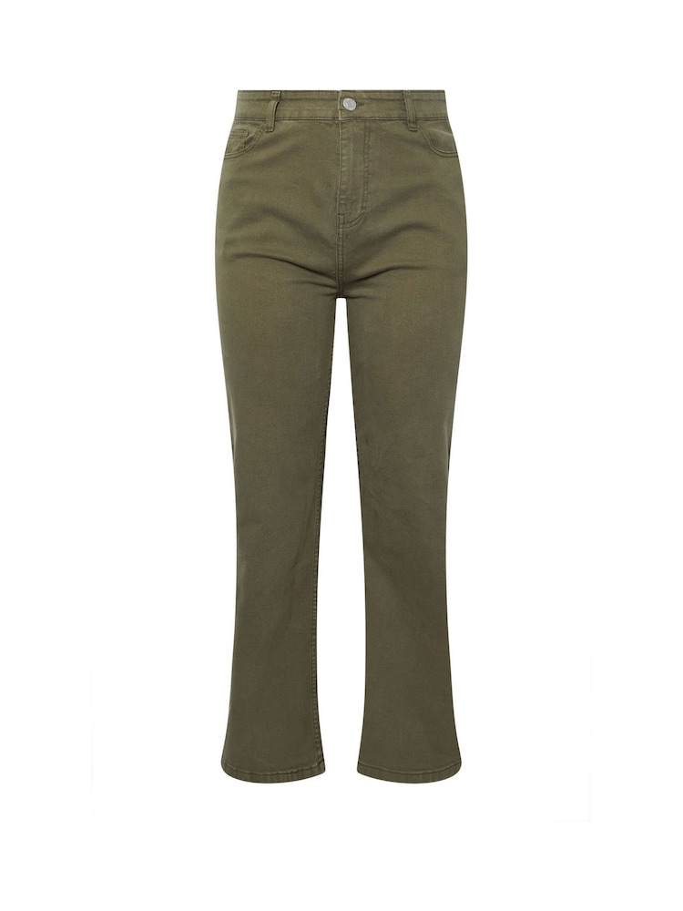 Yours Curve Green Wide Fit Wide Leg Puddle Jeans - Image 5 of 5 Yours Curve Green Wide Fit Wide Leg Puddle Jeans - Image 5 of 5