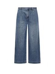 Yours Curve Blue Wide Fit Wide Leg Formal Jeans - Image 6 of 6