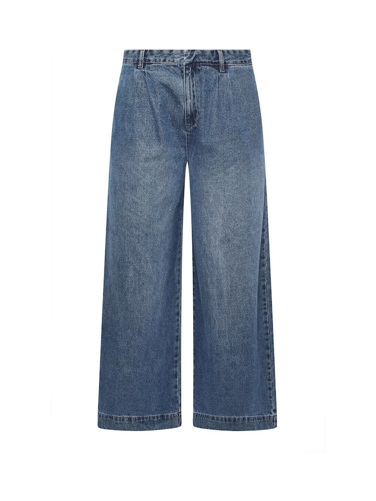 Yours Curve Blue Wide Fit Wide Leg Formal Jeans - Image 6 of 6 Yours Curve Blue Wide Fit Wide Leg Formal Jeans - Image 6 of 6