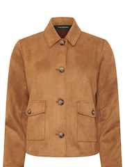 PixieGirl Petite Brown Suedette Patch Pocket Jacket - Image 5 of 5