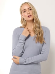 Azul - Long Tall Sally V-Neck Jumper - Imagem 1 de 5