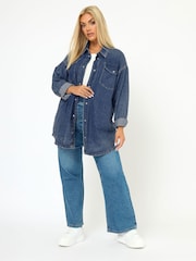 Yours Curve Blue Western Denim Shirt - Image 3 of 6